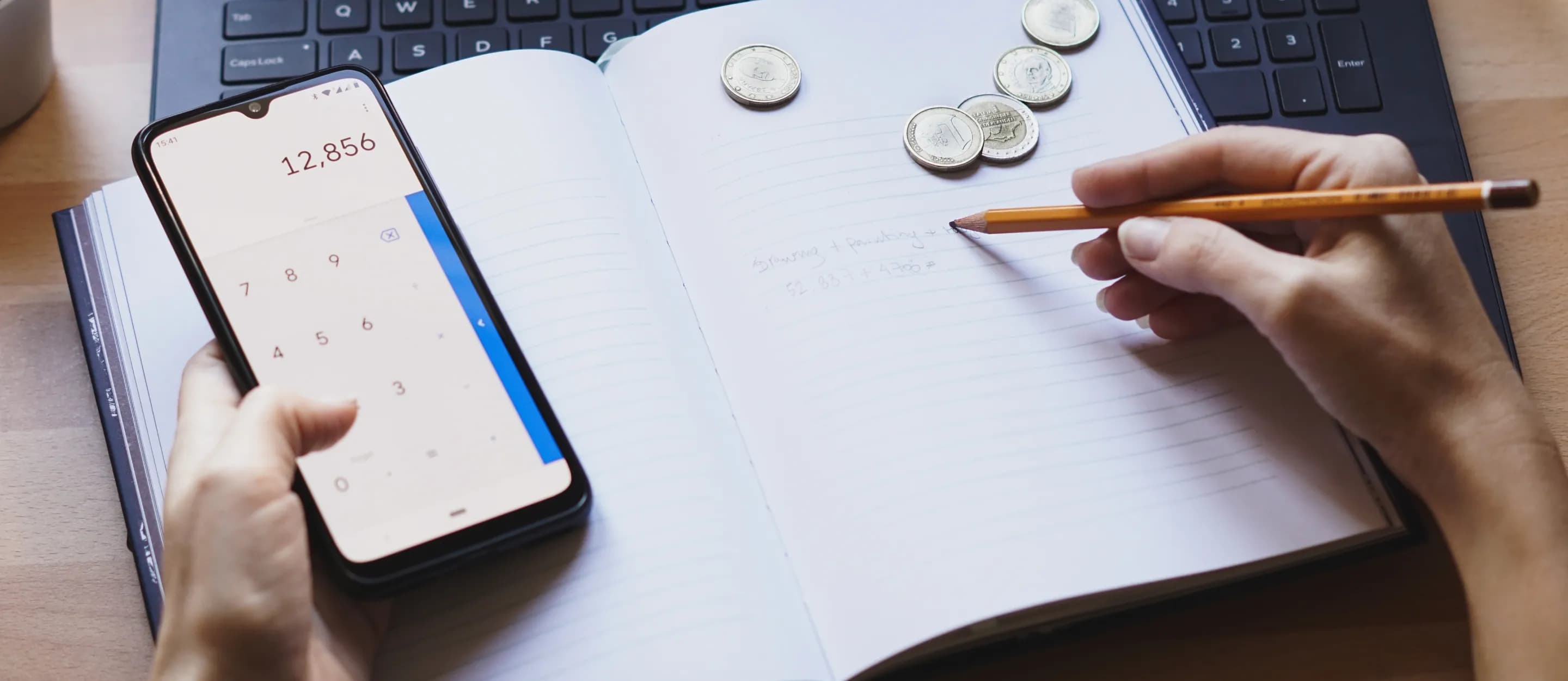 Closeup shot of an entrepreneur working from home on his personal finances and savings