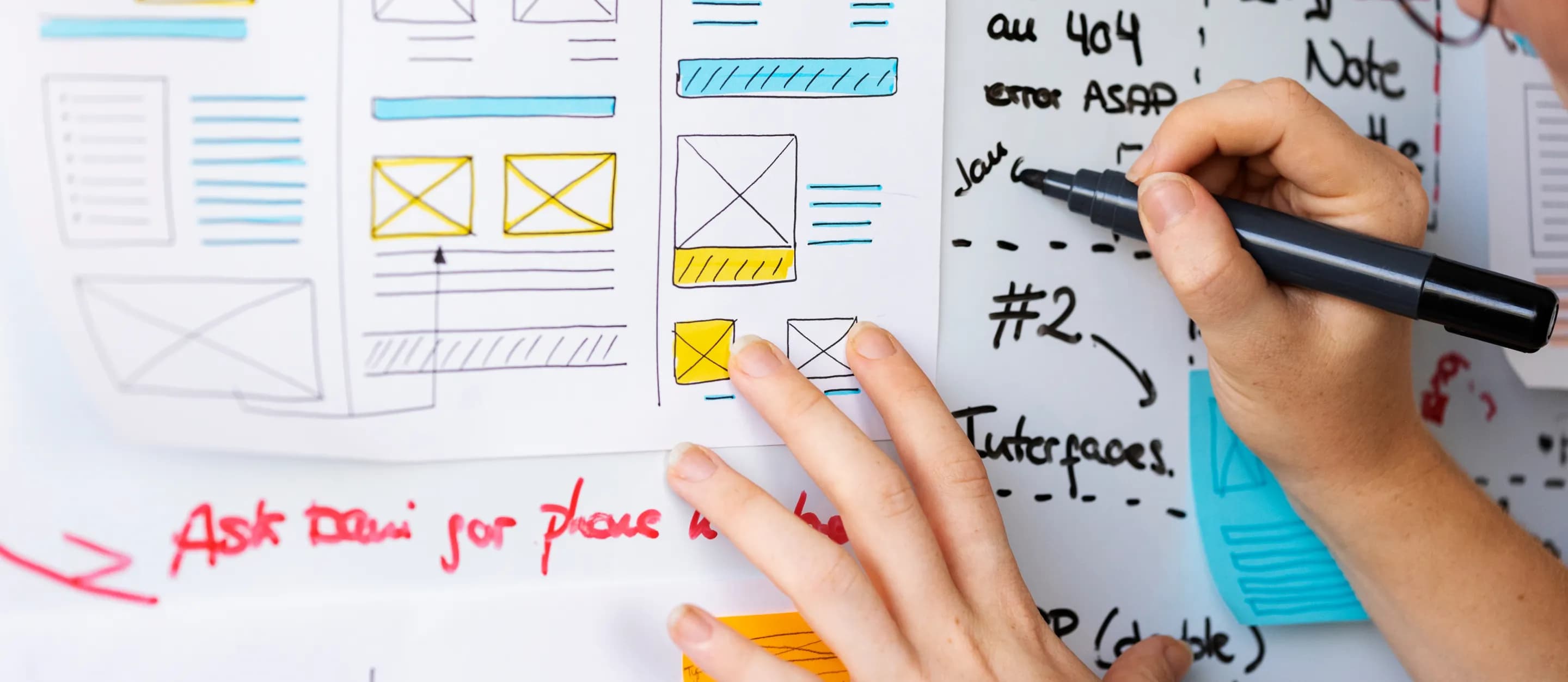 Web designer working on user experience design